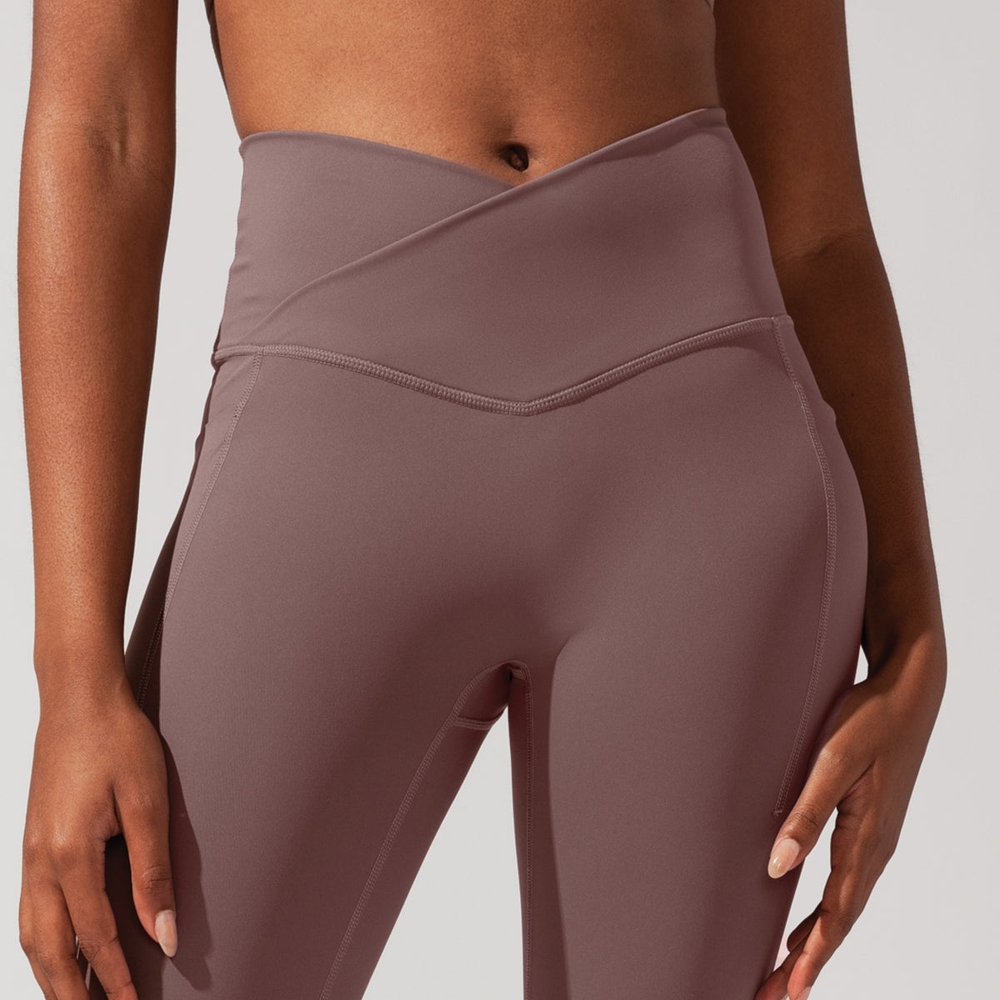 POPFLEX Criss Cross Peppercorn (Mauve) Leggings